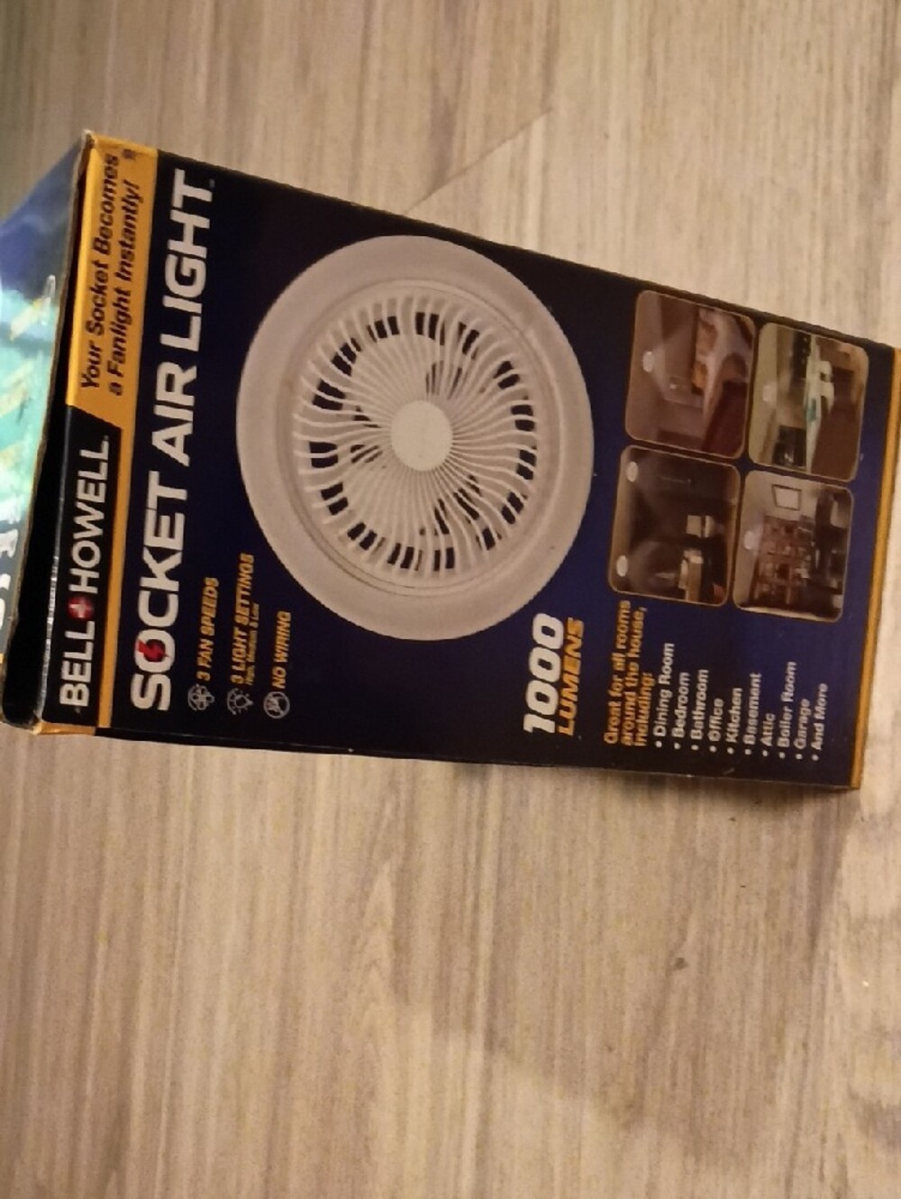 White Socket Air Light with Fan - White - Picture 5 of 6